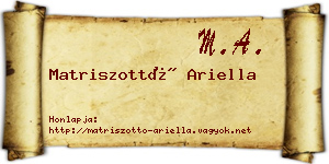 Matriszottó Ariella névjegykártya